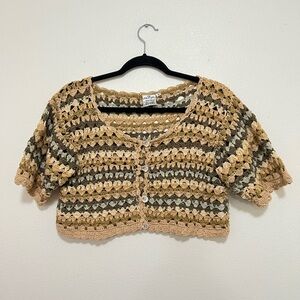 ❤️ Vintage Y2K Parsley & Sage crochet knit crop top